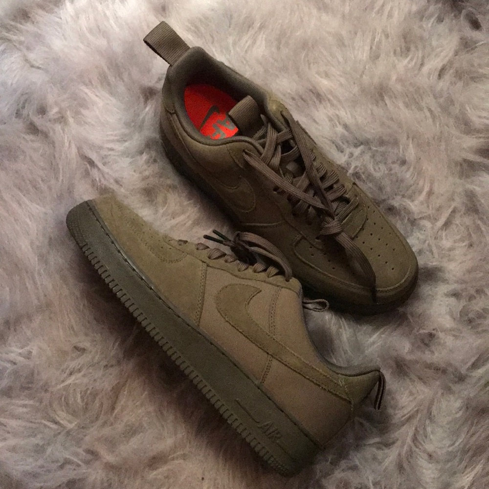 Olive Green Suede Nike Air Force 1 One AF1